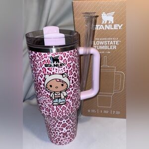 Hello Kitty Stanley Pink Leopard Print Flowstate Tumbler 40 oz.